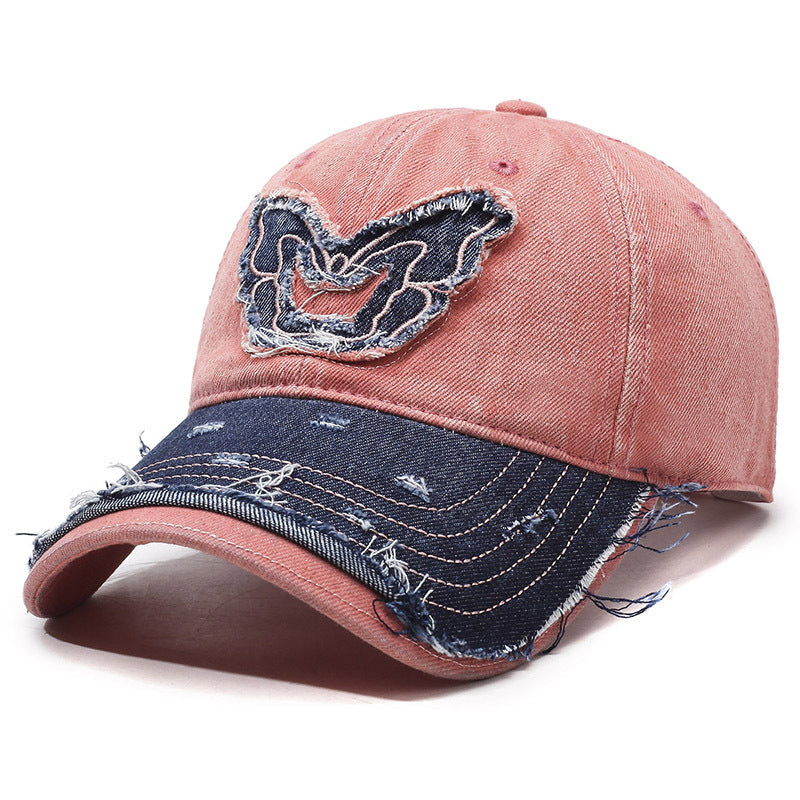 Retro vingar denim basebollkeps