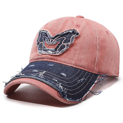 Retro vingar denim basebollkeps