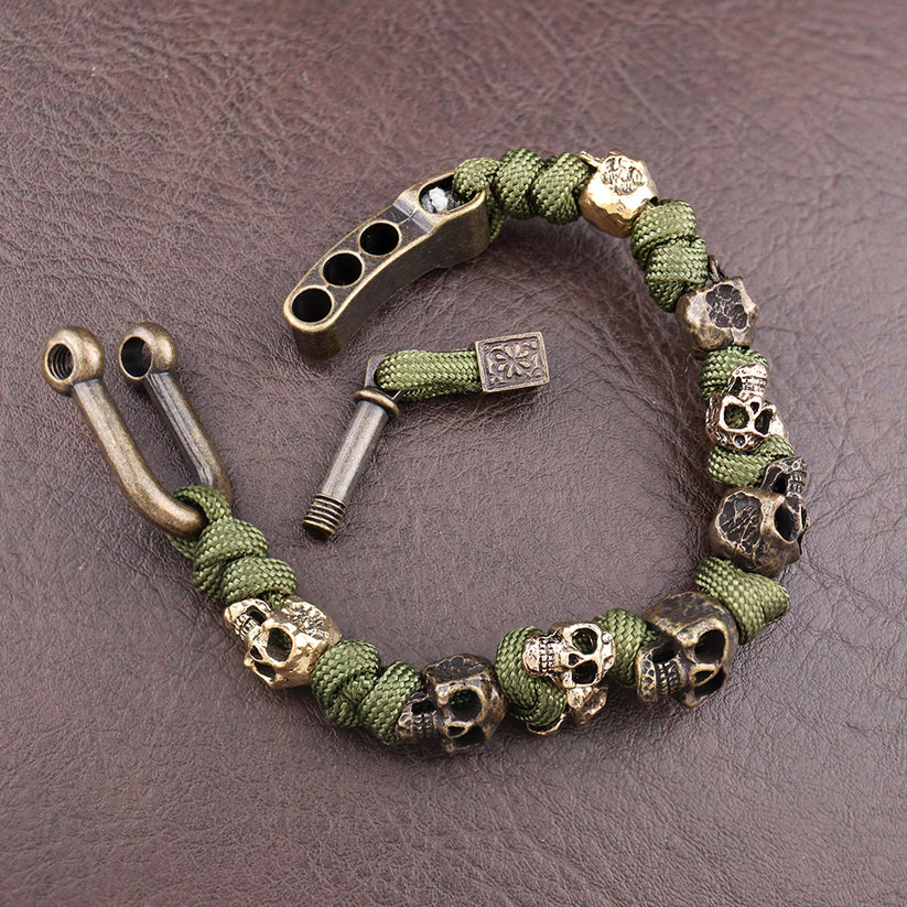 Roberto Russo Justerbar Paracord Skalle Armband