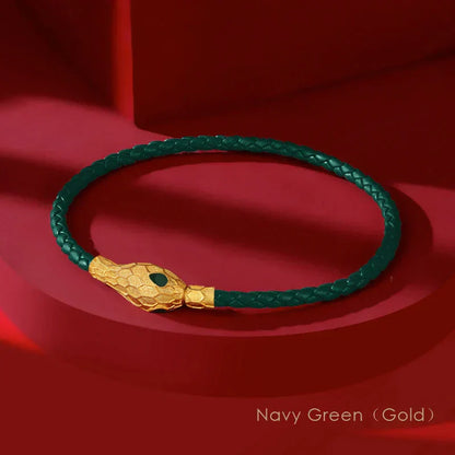 Aspis Viper handvävt läderarmband