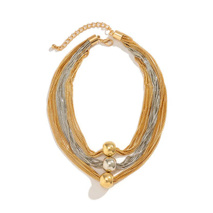 Nocturne draperat halsband med bollar