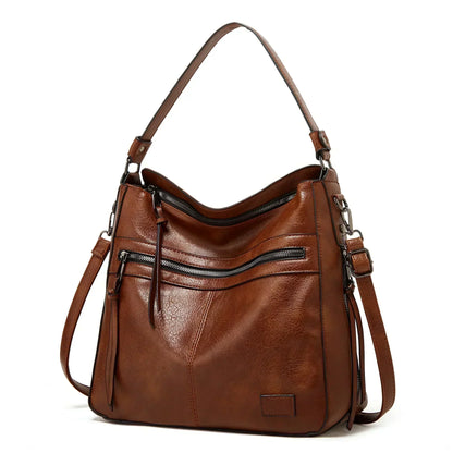 Maureen - läder slouchy hobo-väska
