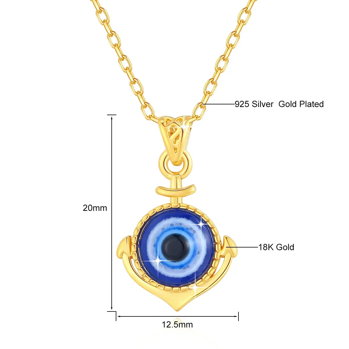 Himmelskt öga guld halsband med onda ögat