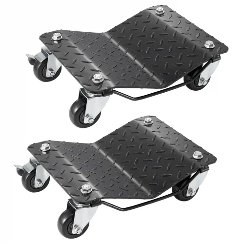 SucceBuy Car Tire Wheel Trolley Dollies 2/4PCS 1500Lbs Weight Capacity Vehicle Skates Moving Tire 4 Casters Auto Repair Mover