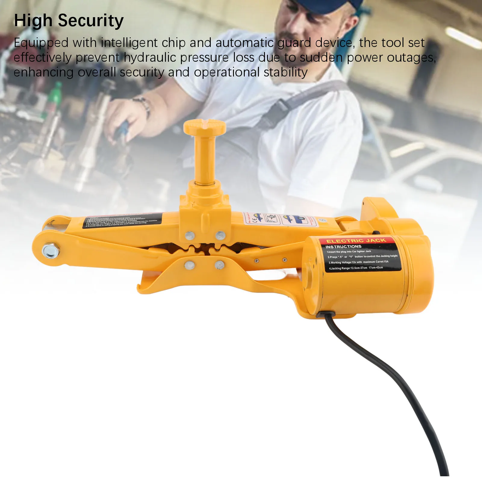 Lifting Jack Set 170-420mm Range 3T Maximum Load Strong Torsion 80W Wrench Tire Inflator Pump for Car Emergency Repair - Image 6