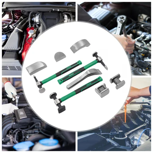 9Pcs Auto Body Panel Fender Hammer Dolly Set, Metal Body Hammer and Dolly Set, Dent Repair Tools for Auto/Mechanical Repair